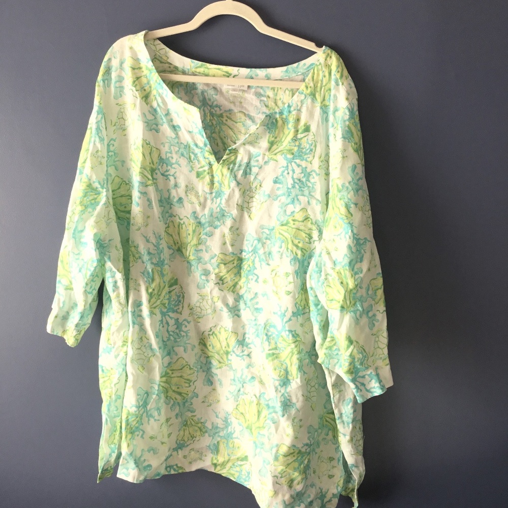 J. Jill Love Linen Tropical Popover Lightweight